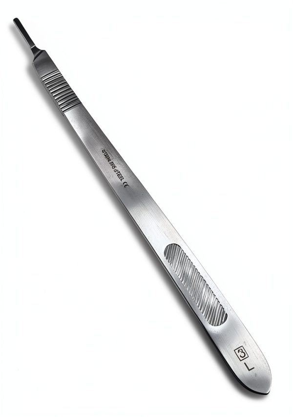 Scalpel Handle #3L Long Stainless Steel with Slight Bent WSI-0