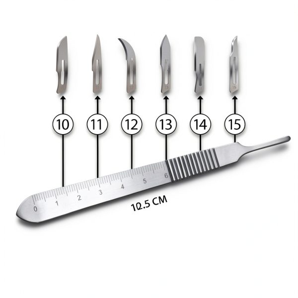German Stainless Steel Scalpel Handle by Medikrebs with Ruler Markings-3