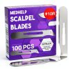 10r Blades Dermaplaning - MedHelp Pack 100 Carbon Steel Scalpels-0