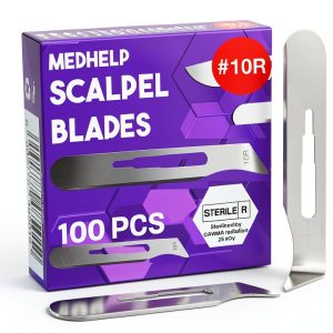 10r Blades Dermaplaning - MedHelp Pack 100 Carbon Steel Scalpels-0
