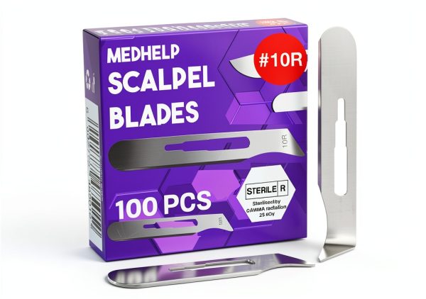 10r Blades Dermaplaning - MedHelp Pack 100 Carbon Steel Scalpels-0