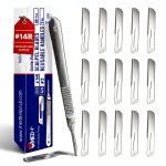 Surgical Blades Pack of 15 #14R with MedHelp Stainless Steel Handle-0