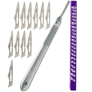 Scalpel Blades #11 & Handle #3 MyMed Steel Dermaplane Razor 15 Pack-0