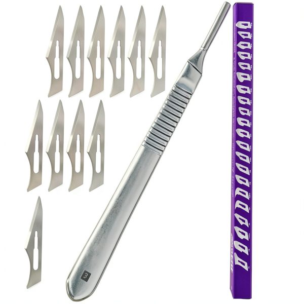 Scalpel Blades #11 & Handle #3 MyMed Steel Dermaplane Razor 15 Pack-0