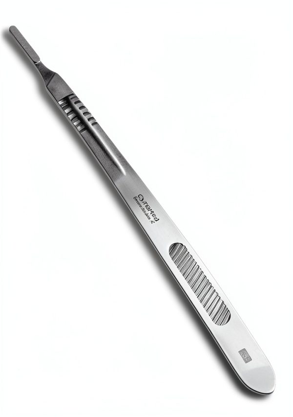 Scalpel Handle #4L Long Handle Fits Blades No. 20, 21, 22, 23, 24 and 25 - Stainless Steel (1 Piece)-3